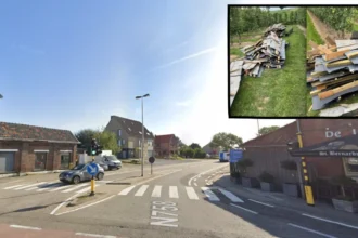 Déchets de toiture illégaux jetés dans un verger à Mopertingen